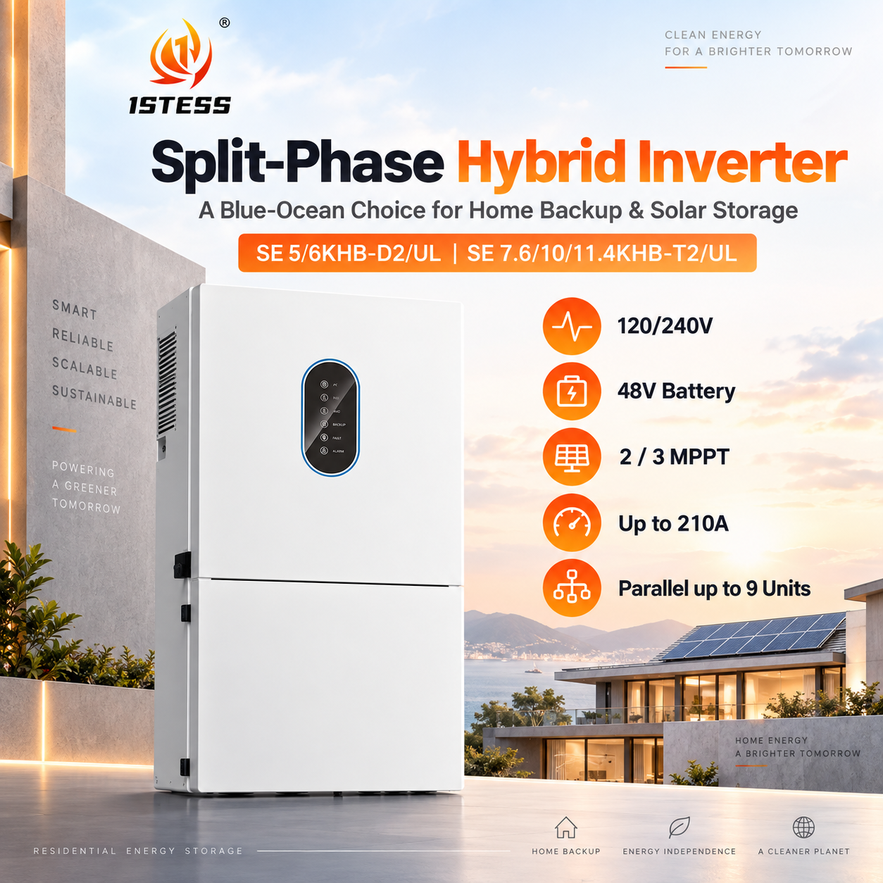 48V Split Phase Hybrid Inverter 5-11.4kW | 1STESS