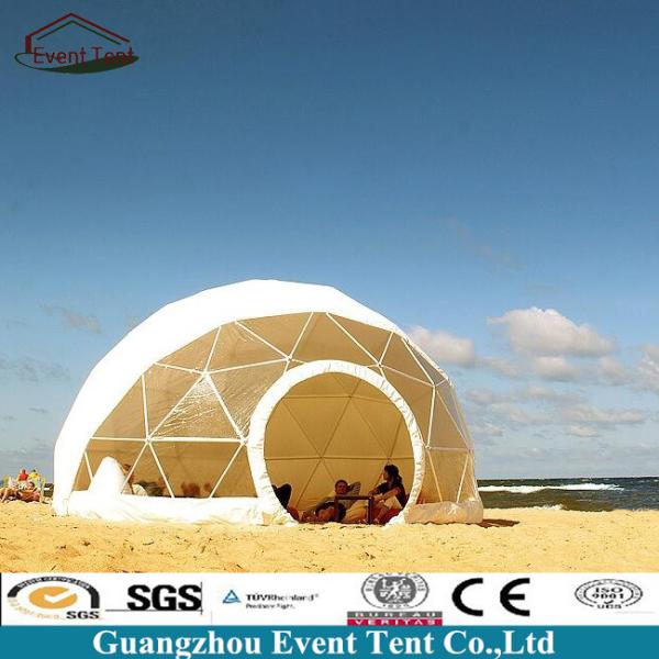 Clear Roof Beach Shelter Geodesic Dome Tent With PVC Coated Polyester Fabric