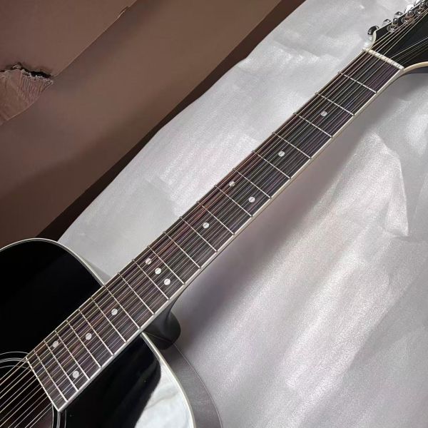 AAAAA 43 inch solid spruce top sj200 jumbo body maple back side acoustic guitar bone nut in cherry sunburst