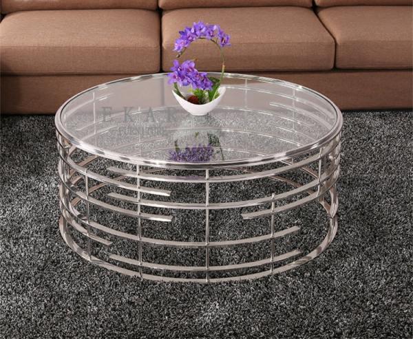 Tempered Glass Top Round Coffee Table