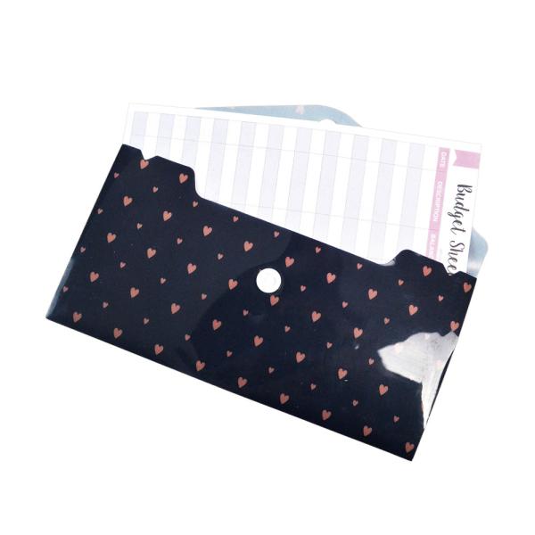Envelope de carteira de segurança de correio personalizado plástico reutilizável dinheiro orçamento envelopes de dinheiro