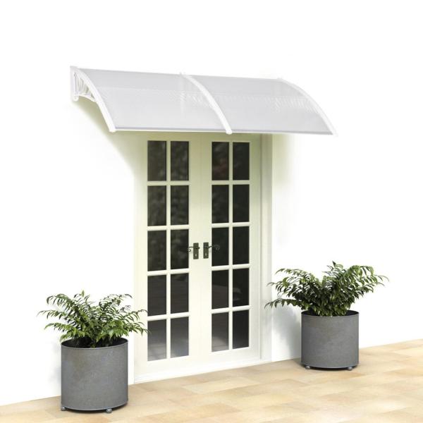 Windproof Robot Mower Garage , Glass Door Canopy Awning Rain Shelter