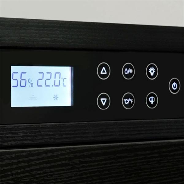 Large Capacity Black Wood Frame Cigar Cooler Humidifier Cabinet