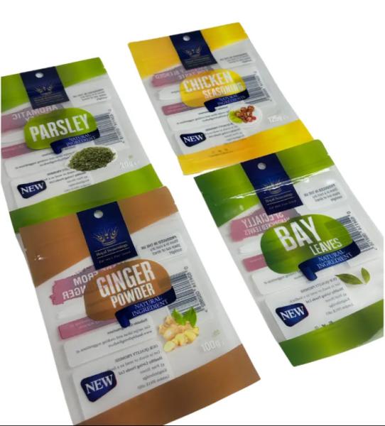 Custom Printed Sachet Laminated 3 Side Seal Plastic Bags Spice Seasoning Sachet Edible Packaging Ziplock Mylar Bag