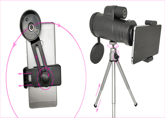 Наивысшая мощность ночного видения телескопа сигнала 12x50 Monocular с переходником смартфона