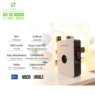 Bateria de lítio do sistema do armazenamento de energia da casa do OEM 51.2V 100Ah PowerWall com boa qualidade