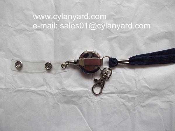 Luxury tube lanyard with metal retractible badge reel