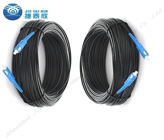 fio de gota exterior da fibra ótica da palavra simples FTTH do único modo do SC UPC de 50M 100M