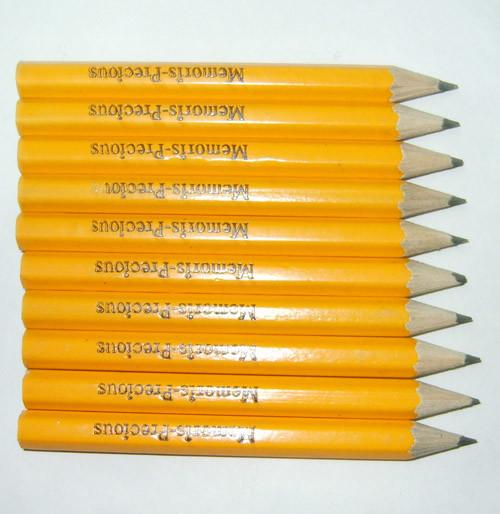 with customized logo and white eraser black round shape wood golf pencil