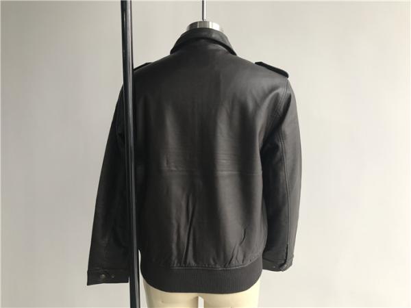 Dark Brown Mens Polyurethane Jacket , Fashion PU Leather Coat DOCO1716