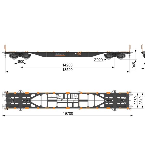 Sgnss60' 70t Payload Flatbed Rail Car TSI EN UIC Standard