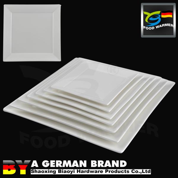 6 Square High Temperature Resistant White Porcelain Square Rim Plate