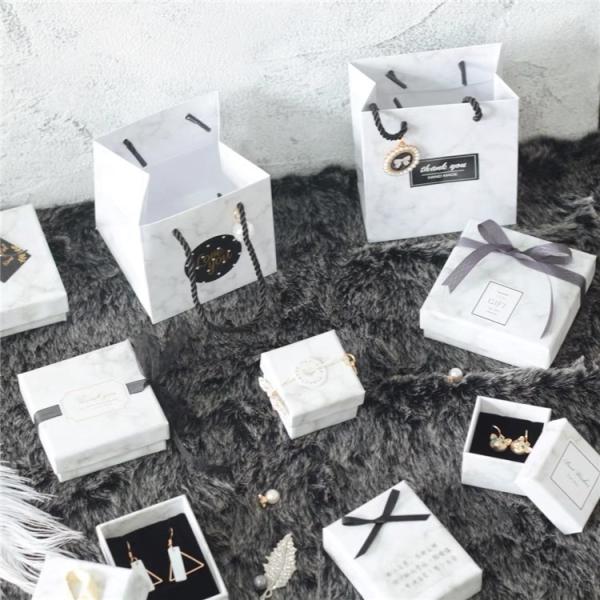 Marble Jewelry Packaging Box Ring Earrings Bracelet Box Box