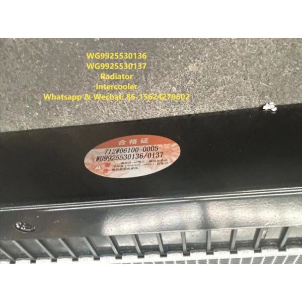Радиатор 712W06100-0005 HOWO Части для грузовиков Интеркулер WG9925530136 WG9925530137 Водяной бак