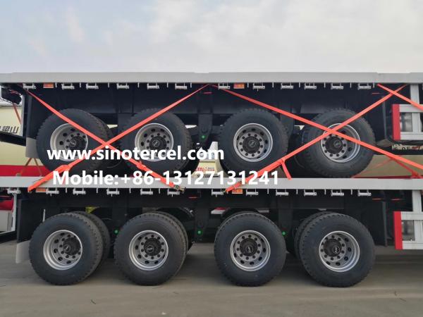 60-70t Flat Bed Semi Trailer 4 Axles White
