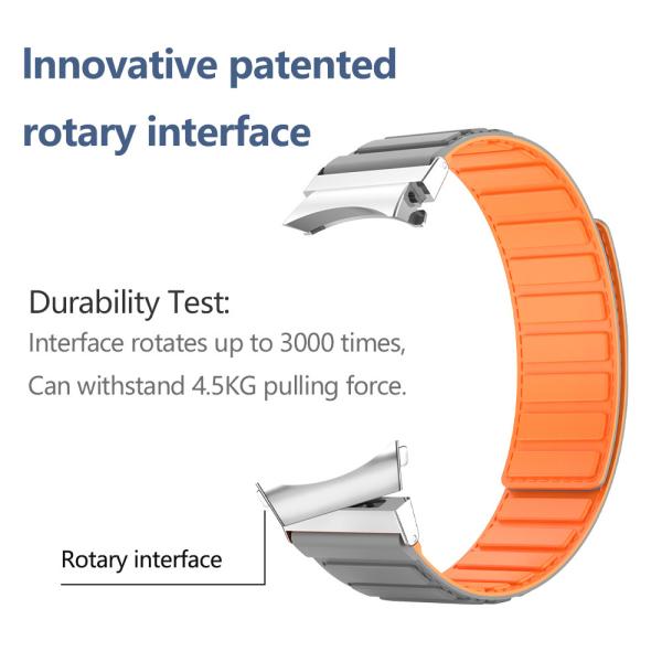 22mm SamSung Watch 4 Magnetic Leather Band Strap with Dual Color Rotating and Nylon