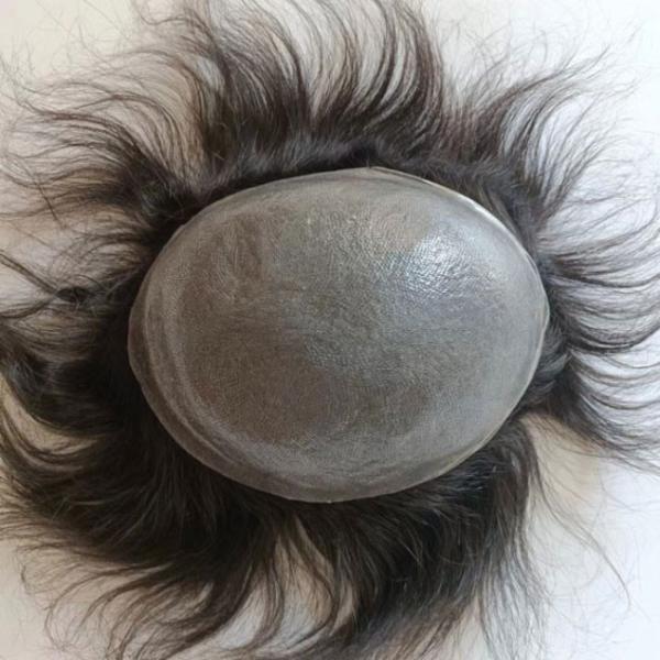 100% cabelo humano V Loop Homens Topper Peruca Homem Perucas Cabelo real Ultra fina
