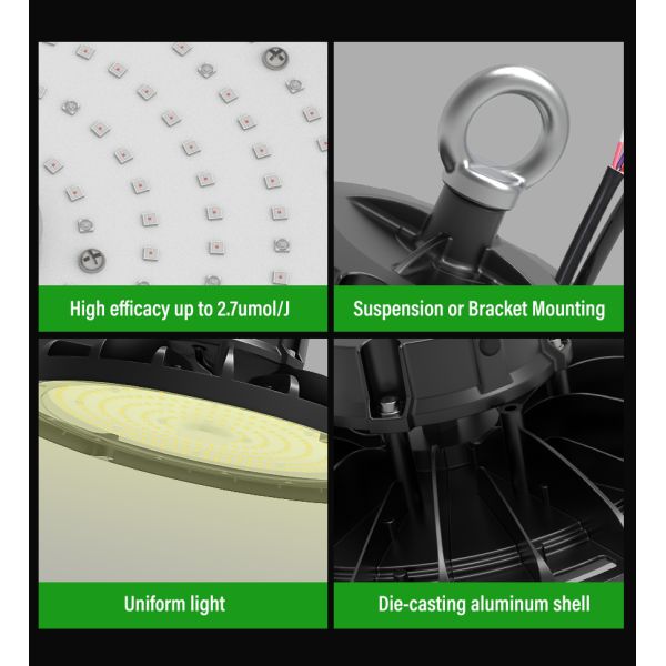 FCC Waterproof Full Spectrum UFO LED Grow Light Indoor UFO Plant Light 100w