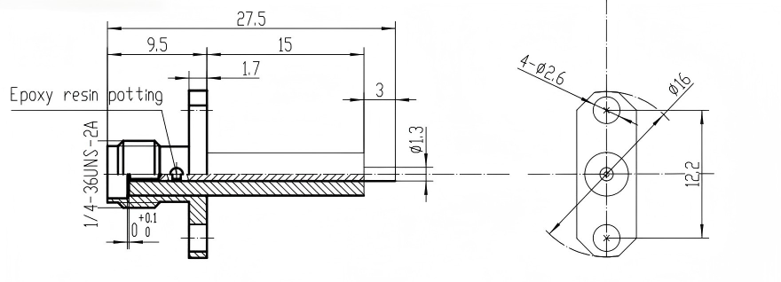 DC-18GHz Gold-plated Brass RF Male Connector 50 Ohm SMA-KFD275G