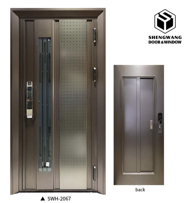 45Mm Internal Grey Aluminum Wooden Door Fireproof Wooden Door Customized Color