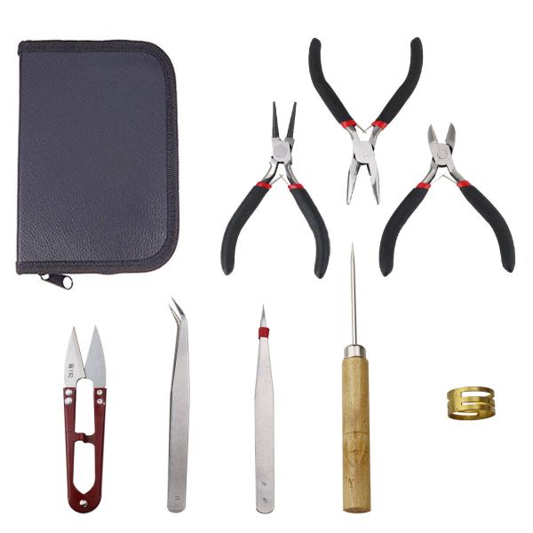 8pcs Jewelry Making Tool Kits Handmade Pliers Set With Scissor Tweezers