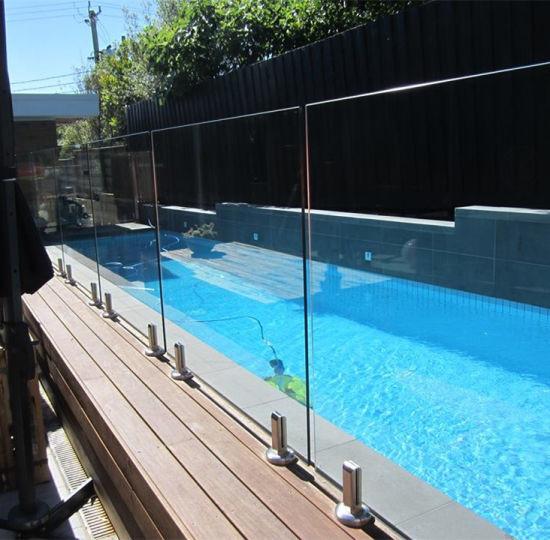Outdoor Stainless Steel Frameless Aluminum Handrail With Glass