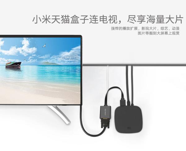Black USB Data Cable , HDMI To VGA Connection Hdmi Male To VGA Female Adapter