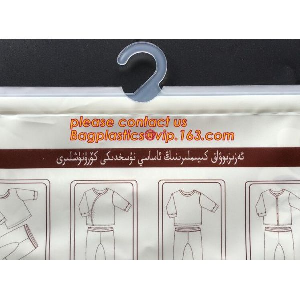 Swimwear Packaging Pouch With K Top, Gusset Bag Bikini Zipper Packaging Bags, Hanger Hook Underwear