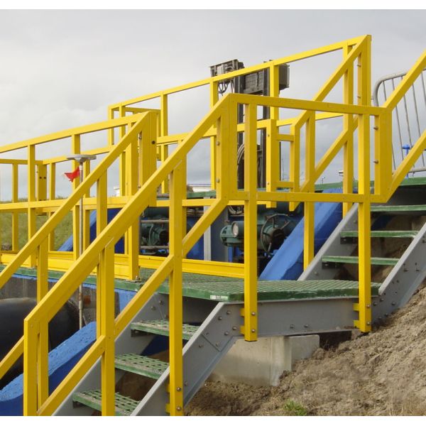 Industrial Outdoor Steps Safety Handrails Insulated Fiberglass Anti-aging FRP Handrails
