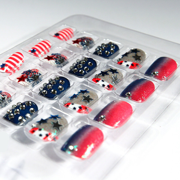 Full Cover Pre Glued Fake Nails professional healthy with diamond