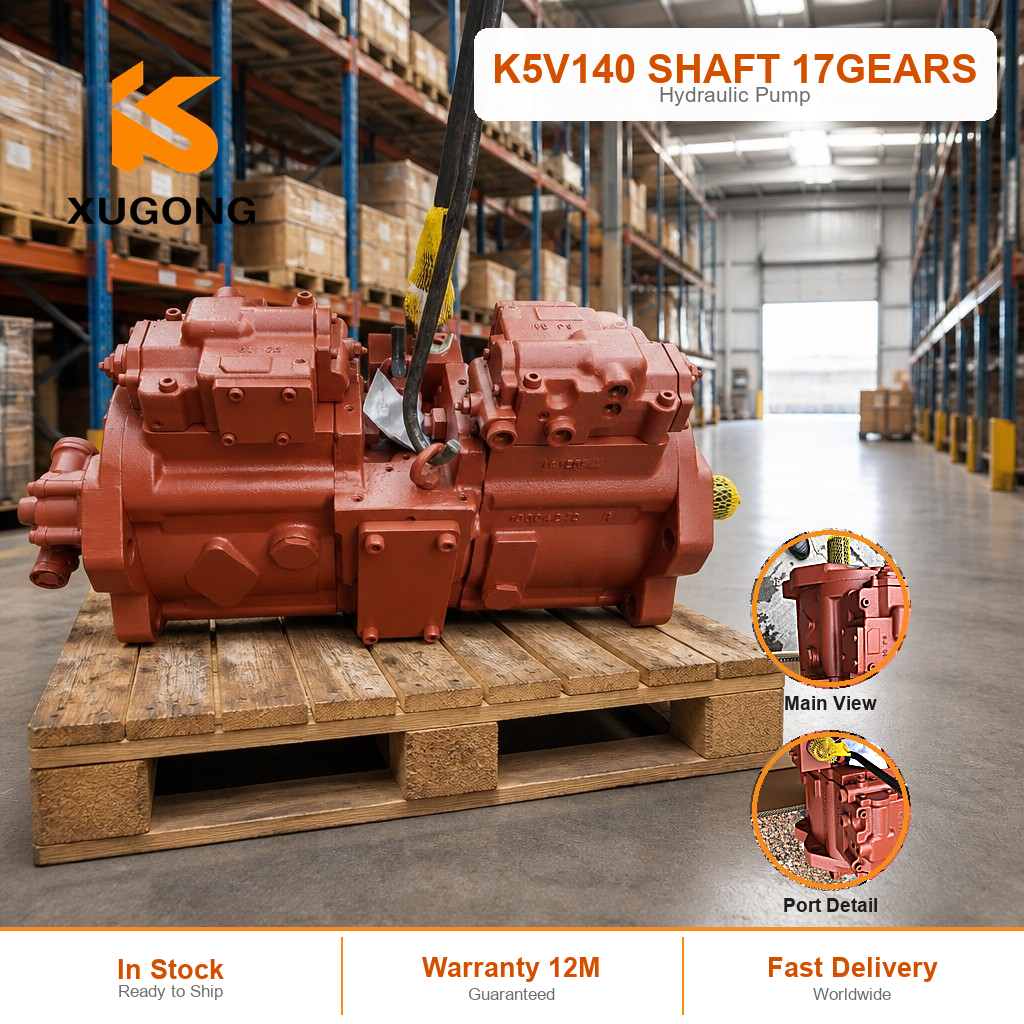 K5V140 Kawasaki Hydraulic Pump Spline Shaft 17 Teeth Doosan Excavator OEM Replacement Factory