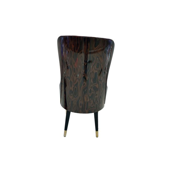 High Back 104cm Wrought Iron Upholstered Dining Chairs