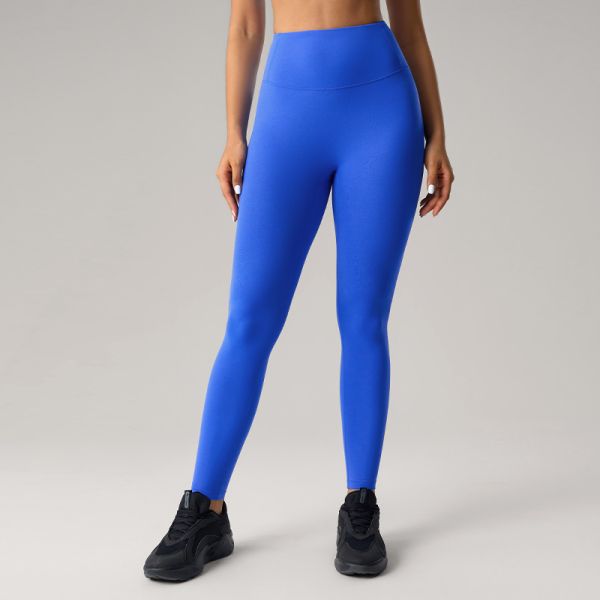 79% Nylon 21% Spandex Full Length High Waisted Leggings Slim Fit For Yoga Gym