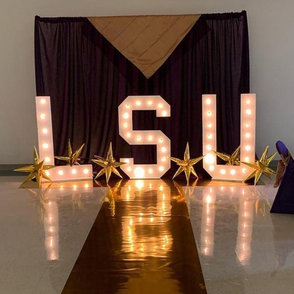 LED Bulb Sign Letter for Wedding Birthday Events With Stainless Steel Marquee Letters