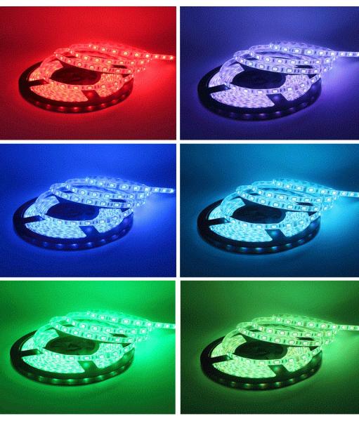 Color Changing RGB LED Strip Light Full Set 5M 5050SMD Come With Remote Control and Power Supply