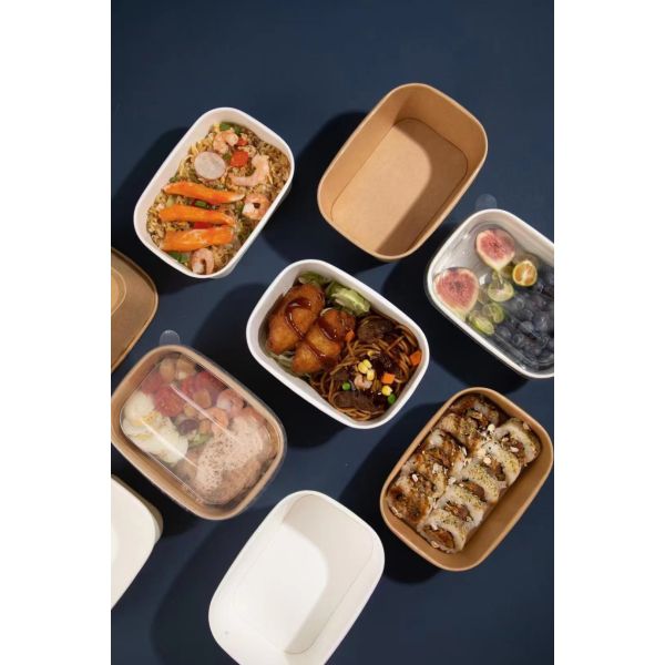 Высококачественный пользовательский одноразовый экологически чистый коричневый бумажный контейнер для упаковки пищи