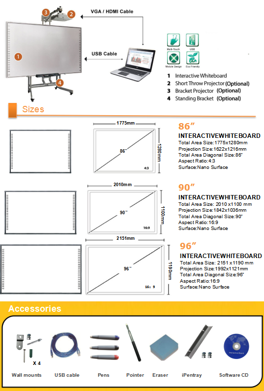 школа электронное взаимодействующее Whiteboard iBoard доска 86 дюймов умная активная