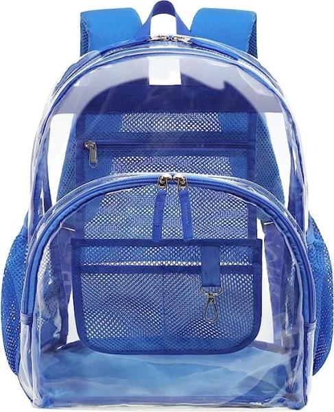 Clear Backpack Heavy Duty - Large Clear Backpacks For School PVC Transparent Bookbag For Students Work Stadium Travel