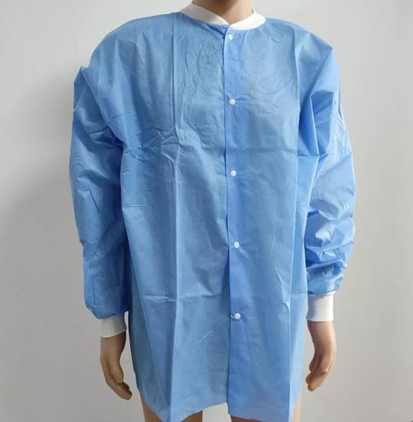 SMS Disposable Lab Gown , Disposable Visitor Coat ISO 13485 Certified