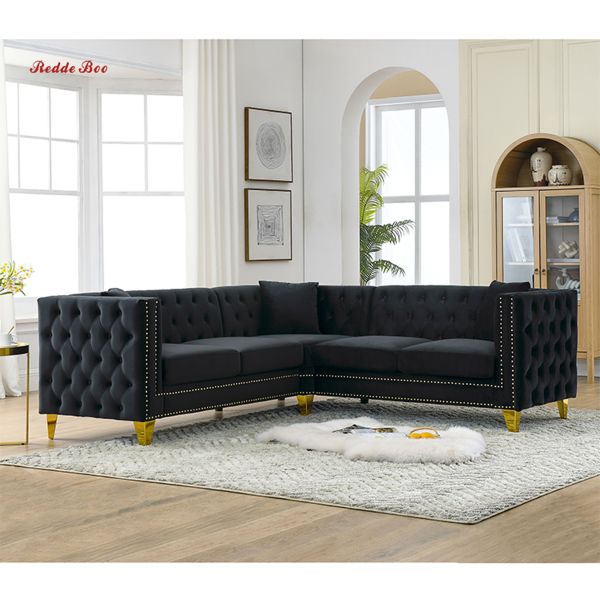 Comfiest Navy Blue Leather L Shaped Sectional Sofa Corner Couches Oversized