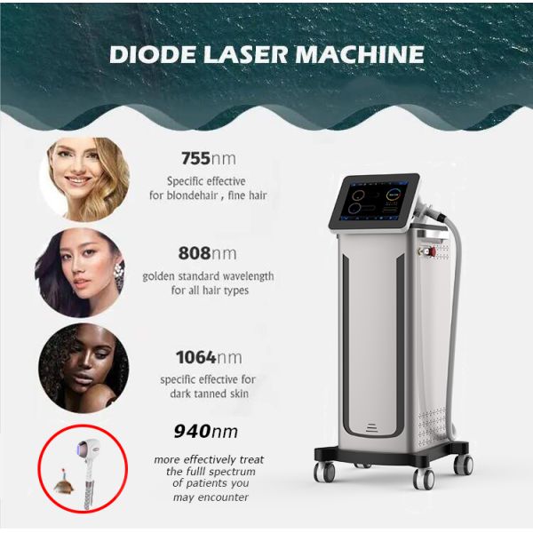 Лазерная машина с белыми диодами 4 длины волны лазерная эпиляция для салона