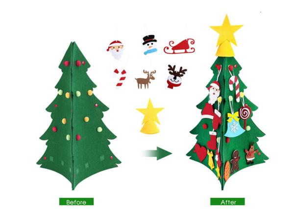 Toddler Friendly Home Decorations 31pcs Diy 3d Felt Christmas Tree
