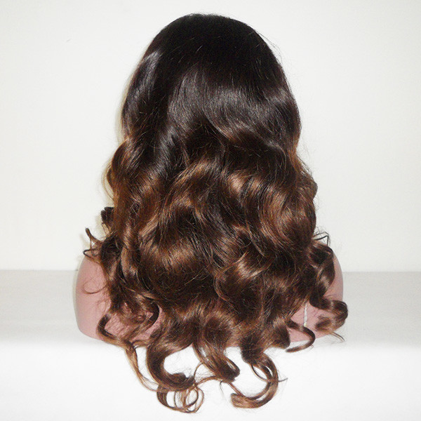 8A grade Ombre Color Brazilian Human Hair Body Curl Full Lace Wigs