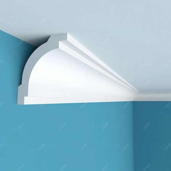 GC-83009 Good Quality Heat-Insulated Paintable Polyurethane Smooth Pu Cornice/Crown Moulding