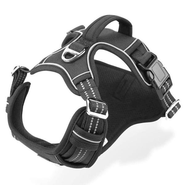 Nylon Dog Harness Control Handle Breathable Mesh Reflective Design Custom Logo Decoration