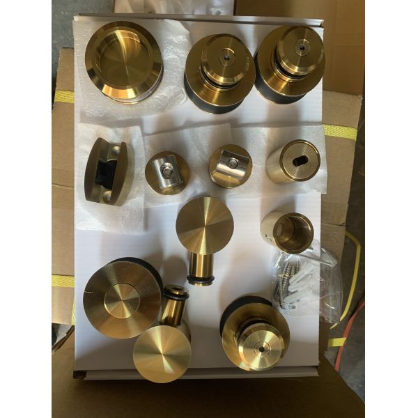 Highly Resistant American Style Satin Gold 70MM Wheel Exterior Automatic Sliding Door