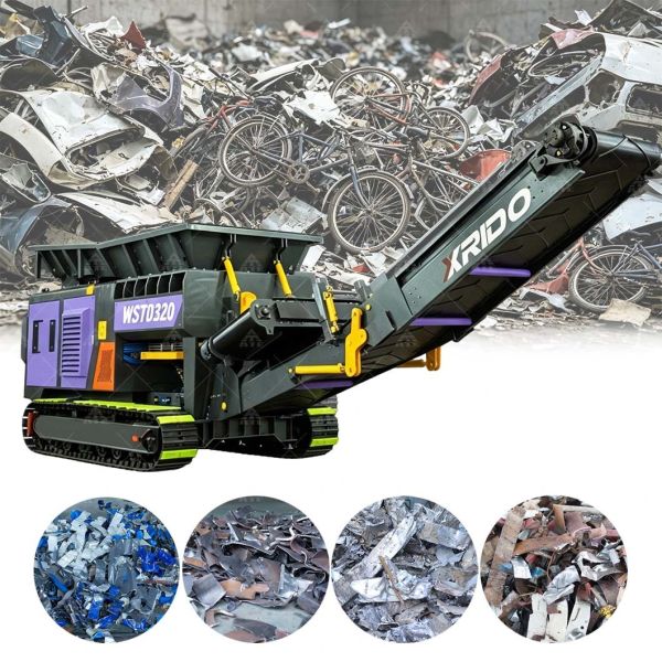 High Productivity Crawler Mobile Shredder with 40 Tons Per Hour Capacity and Stainless Steel Components, CE ISO TUV Certified