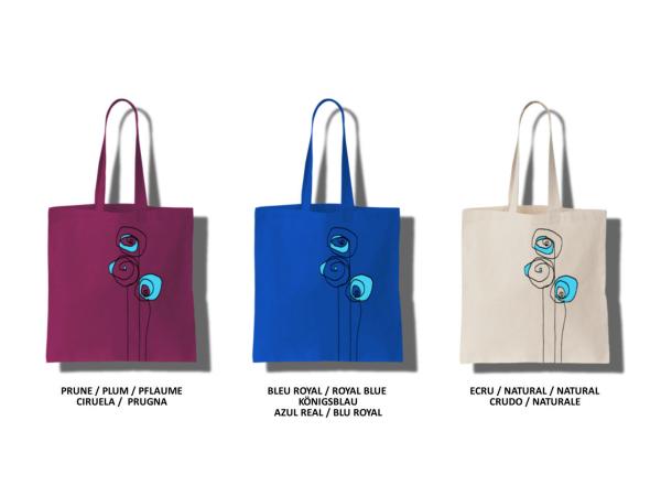 Cotton Tote Women 3 Blue Roses- Cotton Tote Bag Women by loonde GOOD price and best server