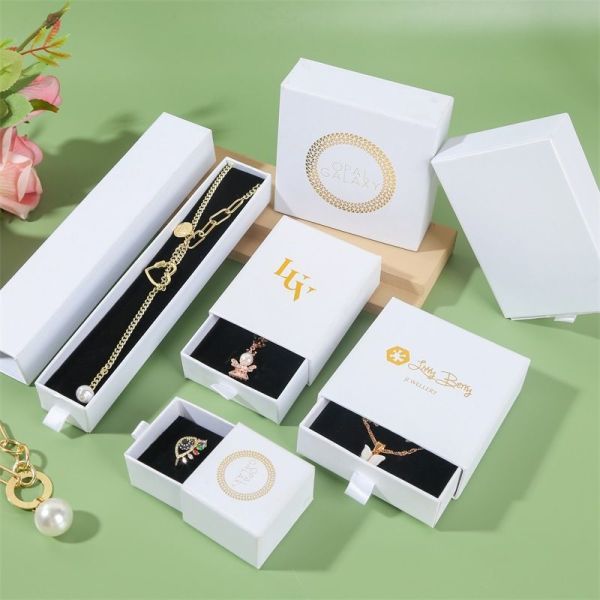 Luxury Foil Stamping Rigid Drawer Boxes Packaging Gift Jewellery Box Custom Logo
