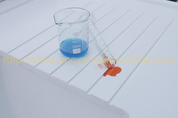 Molded marine edge white epoxy resin laboratory countertops strong alkali resistance
